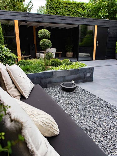 Beach pebbles 8 - 16mm aangelegde tuin