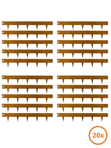 Multi-Edge METAL Afboording Corten staal 100x17,5cm, set 20 stuks