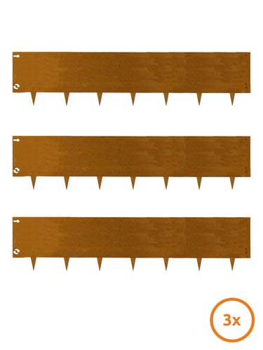 Multi-Edge METAL Afboording Corten staal 150x37,5cm, set 3 stuks