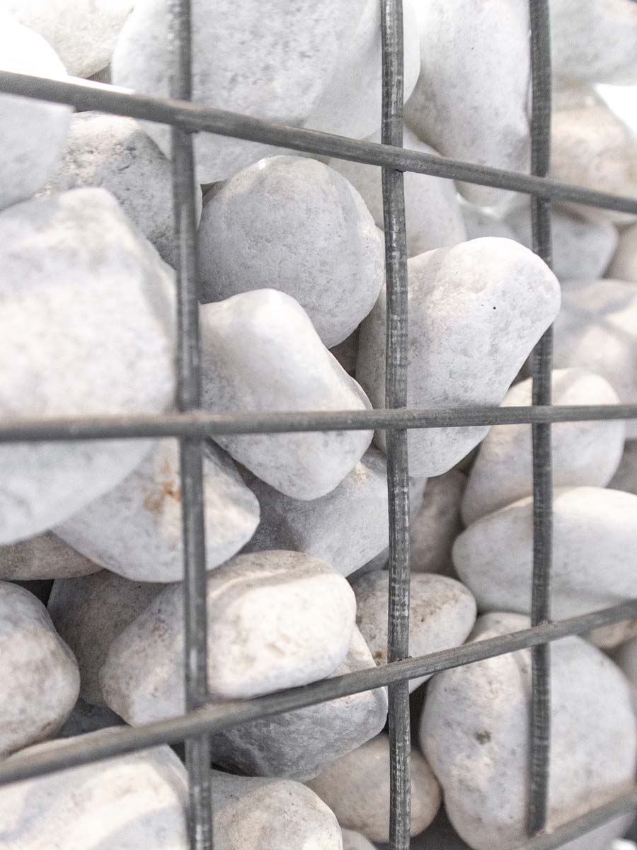 Crystal white keien 40 - 80mm (4 - 8cm) aangelegd in korf