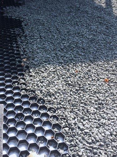 EuroGravel PRO grindstabilisatie / grindmatten zwart oprit in aanleg