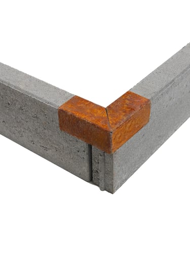 Multi-Edge PROFILE Corten staal u-profiel hoekstukken voor opsluitbanden 5x5x5x12cm