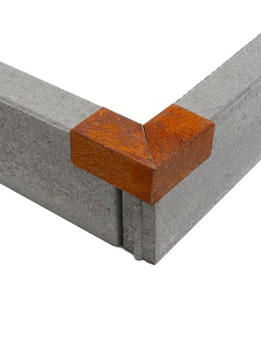 Multi-Edge PROFILE Corten staal u-profiel hoekstukken voor opsluitbanden 5x6x5x12cm 